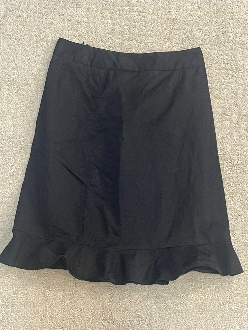 Judy Lee Cole sz 2 Black Ruffle-Hem A-Line Skirt cotton spandex